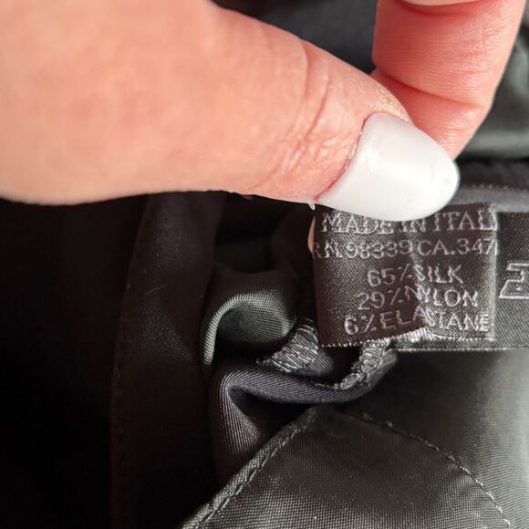 PRADA black silk blend wide legged pants size 44 - Picture 7 of 11